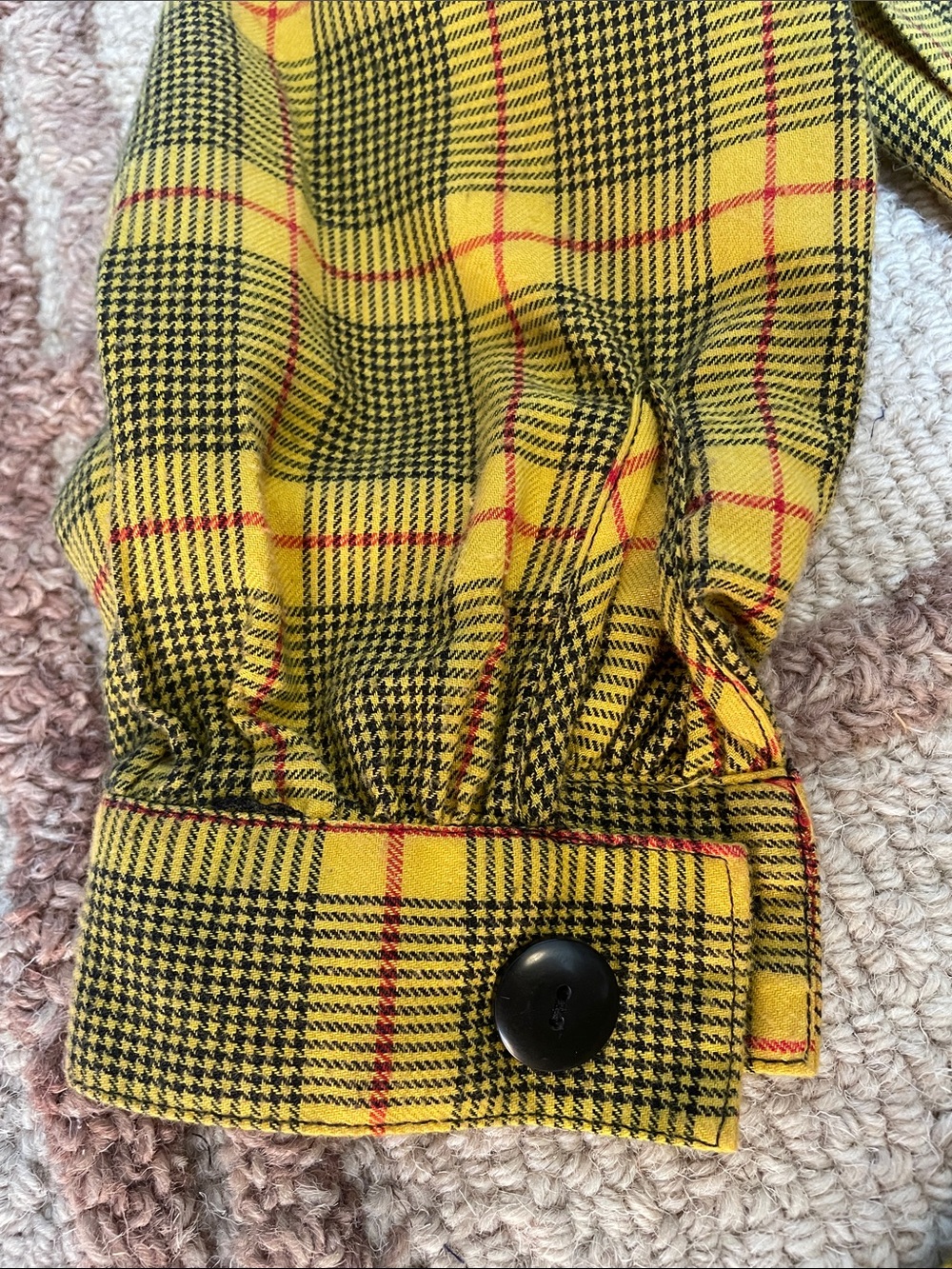 VTG R&K Originals Yellow Plaid Shirt Dress Long Sleeve Belted Midi Size 8 - Picture 8 of 12
